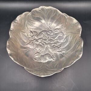 Vintage Arthur Court Aluminum Bunnies Cabbage Bowl 8"
